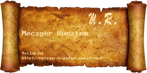 Meczger Rusztem névjegykártya
